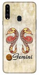 Amazon Brand - Solimo Designer Gemini Design 3D Printed Hard Back Case Mobile Cover for Samsung Galaxy A20s