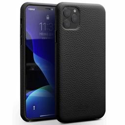 Amazon Brand - Solimo Leather Mobile Cover for (Soft & Flexible Back case), for Apple iPhone 11 (Black)