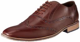 Amazon Brand - Symbol Men's Cherry/ Blue PU Formal Shoes - 8 UK (AZ-SY-435)