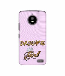 Amazon Brand - Solimo Designer Daddy's Girl in Glitter Pattern 3D Printed Hard Back Case Mobile Cover for Motorola Moto E4