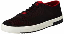 Amazon Brand - House & Shields Men's Black/RED Textile Sneakers-10 UK (44 EU) (11 US) (AZ-HS-006)