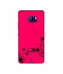 Amazon Brand - Solimo Designer Black Pattern on Pink 3D Printed Hard Back Case Mobile Cover for HTC U Ultra