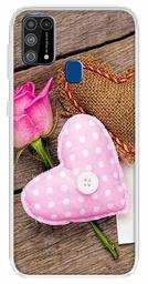 Amazon Brand - Solimo Designer Multicolor Pink Flower Heart Design Printed Soft Back Case Mobile Cover for Samsung Galaxy M31