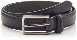 Amazon Brand: Hikaro Men's Leather Belt, Black (Black), 32