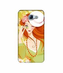 Amazon Brand - Solimo Designer Lady with Hat 3D Printed Hard Back Case Mobile Cover for Samsung Galaxy A8 (2016)