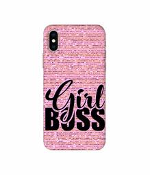 Amazon Brand - Solimo Designer Girl Boss On Pink Sparkle 3D Printed Hard Back Case Mobile Cover for Apple iPhone Xs Max