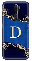 Amazon Brand - Solimo Designer Blue Pattern Alphabet-D 3D Printed Hard Back Case Mobile Cover for Oppo A5 (2020)