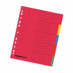 AmazonBasics Extra Wide Folder Dividers made from Recycled Manila Paper, Punched According to European Standards