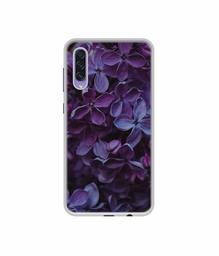 Amazon Brand - Solimo Designer Purple Flowers UV Printed Soft Back Case Mobile Cover for Samsung Galaxy A50s