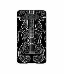 Amazon Brand - Solimo Designer White Gitar On Black 3D Printed Hard Back Case Mobile Cover for LG V20