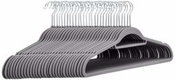 AmazonBasics Velvet Suit Hangers with Tie Hanger, Dark Grey (30-Pack)