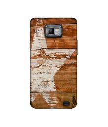 Amazon Brand - Solimo Designer Star Impression On Wood 3D Printed Hard Back Case Mobile Cover for Samsung Galaxy S2