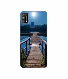 Amazon Brand - Solimo Designer Wooden Beach 3D Printed Hard Back Case Mobile Cover for Samsung Galaxy M31