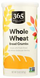 365 Everyday Value, Bread Crumbs, Whole Wheat, 15 oz