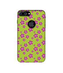 Amazon Brand - Solimo Designer Pink Flower Patterns 3D Printed Hard Back Case Mobile Cover for Apple iPhone 7 Plus (Logo Cut)