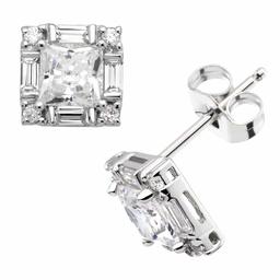 [Find] Amazon Collection Platinum Plated Sterling Silver Clear Princess kattokyu-bikkuzirukoniasutaddopiasu Binaural Headset for Stud Earrings jee00087 _ 120cl00qd00 