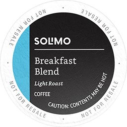 Amazon Brand - 100 Ct. Solimo Coffee Pods, Breakfast Blend, Compatible with 2.0 K-Cup Brewers