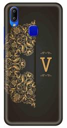 Amazon Brand - Solimo Designer Black Pattern Alphabet-V 3D Printed Hard Back Case Mobile Cover for Vivo Y93