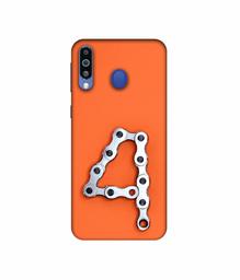 Amazon Brand - Solimo Designer Number Four 3D Printed Hard Back Case Mobile Cover for Samsung Galaxy M21