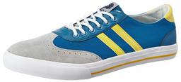 Amazon Brand - Symbol Men's Blue, Yellow Stripes Canvas Sneakers-6 UK (AZ-SH-05C)