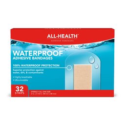 All-Health Clear Waterproof Adhesive Bandages, 2 x 3-1/2 inch, 32 Count