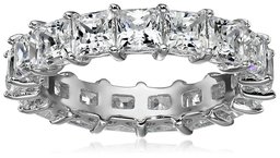 Platinum Plated Sterling Silver Ring set with Princess Cut Swarovski Zirconia (7.5 cttw), Size 5