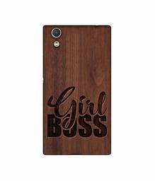 Amazon Brand - Solimo Designer Girl Boss On Wood UV Printed Soft Back Case Mobile Cover for Sony Xperia R1 Plus