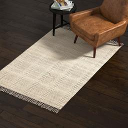 Amazon Brand – Rivet Modern Textured Area Rug, 4 x 6 Foot, Grey, White