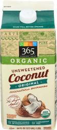 365 Everyday Value, Organic Unsweetened Original Coconut milk Beverage, 64 fl oz