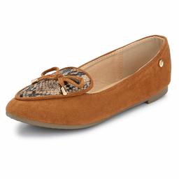 Flavia Women's Brown Ballet Flats-9 UK (41 EU) (10 US) (FL-921/BRW)