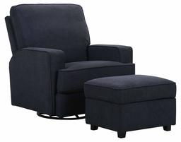 Amazon Brand – Ravenna Home Modern Swivel Recliner with Storage Ottoman, 33.9