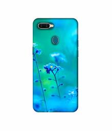 Amazon Brand - Solimo Designer Blue Flower 3D Printed Hard Back Case Mobile Cover for Oppo A7