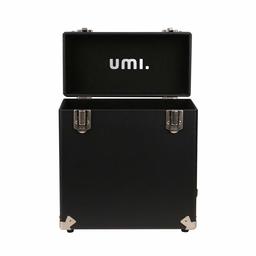 Umi Vinyl Record Storage Box and Holder, Portable Vintage Record Album Storage Case, Vinyl Records Collections Storage Organizer Display Box - 12 Inch (Black)