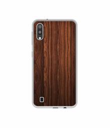 Amazon Brand - Solimo Designer Wooden Texture UV Printed Soft Back Case Mobile Cover for Samsung Galaxy M10