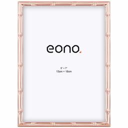 Eono by Amazon - Cornici PortaFoto 13x18 cm in Metallo (Acciaio) Vetro ad Alta Definizione da Tavolo Colore Oro Rosa