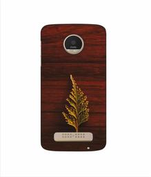 Amazon Brand - Solimo Designer Leaf on Wood 3D Printed Hard Back Case Mobile Cover for Motorola Moto Z Play