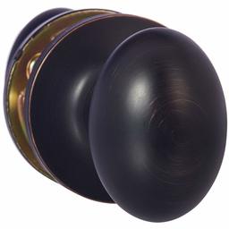 AmazonBasics Entry Door Knob With Lock and Deadbolt, Oval Egg, Oil Rubbed Bronze