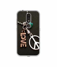 Amazon Brand - Solimo Designer Love and Peace UV Printed Soft Back Case Mobile Cover for Nokia 4.2