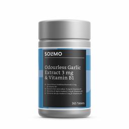 Amazon Brand: Solimo Odourless Garlic Extract 3 mg & Vitamin B1, 365 Tablets