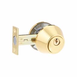 AmazonCommercial Grade 2 Deadbolt with Bump Stop, Heavy Duty Double Cylinder AC-DH106-PB