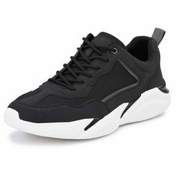 Klepe Men's Black Chunky/Platform Sneakers-9 UK (43 EU) (10 US) (KP90/BLK)