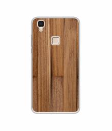 Amazon Brand - Solimo Designer Wooden Art UV Printed Soft Back Case Mobile Cover for Vivo V3