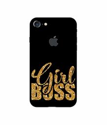 Amazon Brand - Solimo Designer Sparkle Girl Boss UV Printed Soft Back Case Mobile Cover for Apple iPhone 7 (Logo Cut)