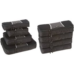 AmazonBasics Packing Cubes - 1 small, 1 medium, 1 large, and 5 slim (8-Piece Set)