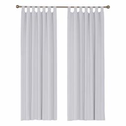 UMI. by Amazon Paire de Rideau Occultant Isolants Thermique a Pattes Rideaux pour Chambre Bebe Enfant 2 Pièces 140x240cm Blanc Pâle Gris