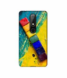 Amazon Brand - Solimo Designer Wax Color Blocks 3D Printed Hard Back Case Mobile Cover for Nokia 6.1 Plus