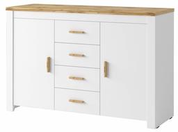 Marque Amazon - Movian - Commode Cinca, Blanc alpin / Chêne Wotan Couleur