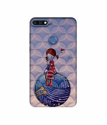 Amazon Brand - Solimo Designer Lady Vector Patternn 3D Printed Hard Back Case Mobile Cover for Huawei Honor 7A