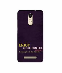 Amazon Brand - Solimo Designer Enjoy Your Life 3D Printed Hard Back Case Mobile Cover for Xiaomi Redmi Note 3