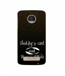 Amazon Brand - Solimo Designer Daddy's Girl and Mummy World 3D Printed Hard Back Case Mobile Cover for Motorola Moto Z Play